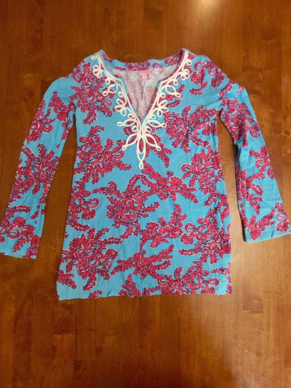 Lilly Pulitzer ~Sz S ~Westley Tunic w/ Braided Accent Shirt~Excellent Condition - Picture 5 of 9